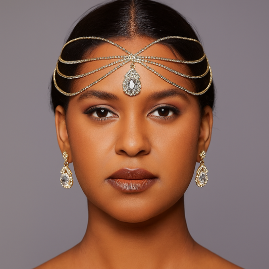 Bruids Hoofdketting – Kristal Strass Haaraccessoire